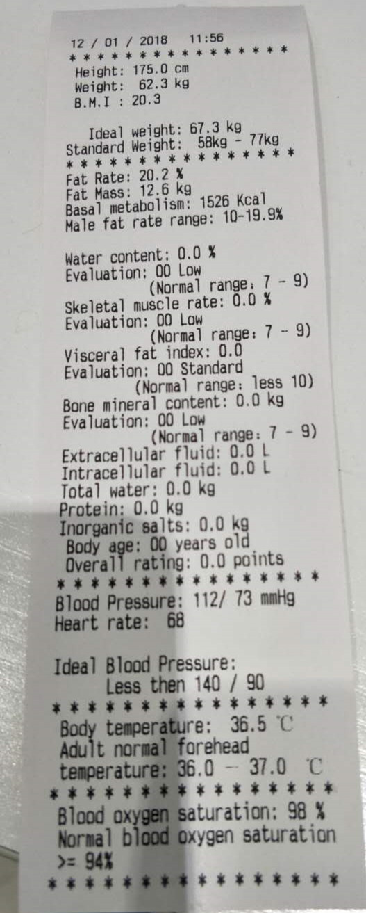 Skala-Maschine der hohen Genauigkeits-BMI mit Blutdruck/Fettmasse-Analyse